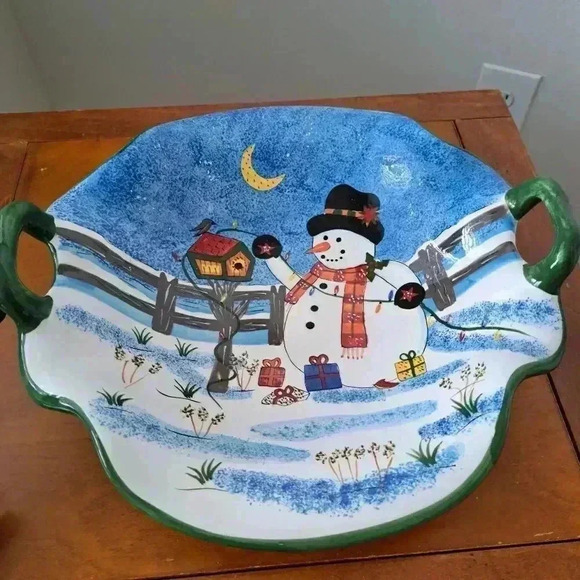 SNOWMAN BOWL WITH HANDLES  STYLE-EYES BY BAUM BROS - Picture 2 of 5